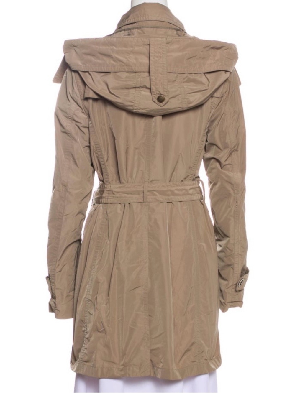 Burberry Brit Double Breasted Khaki Trench Coat Size 12 - Picture 3 of 8